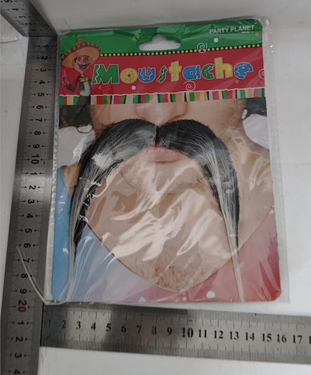 Mustăți / Bărbi pentru Carnaval în culoarea Alb 1buc