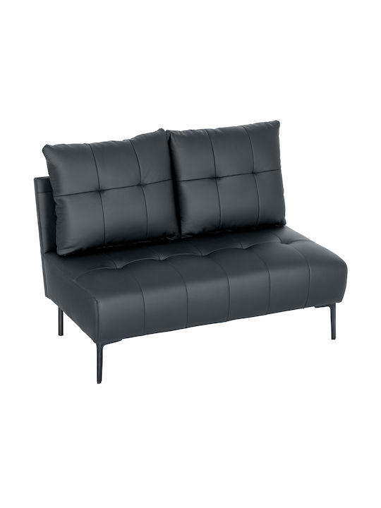 Cu două locuri Canapea Piele ecologică Negru 115x73x83cm.