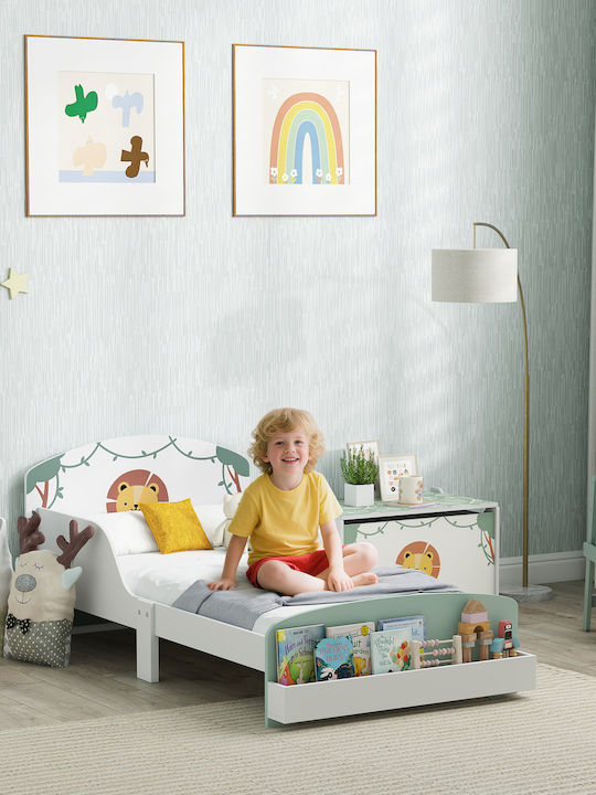 Kinderbett Einzeln Grün für Matratze 70x140cm