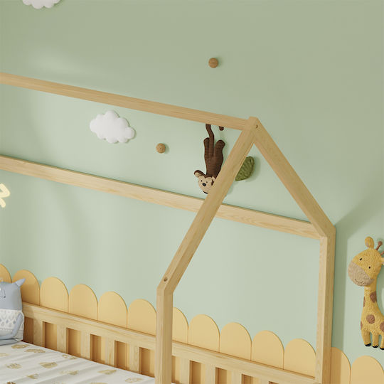 Phyllis Kids Bed Montessori Single with Storage Space Beige for Mattress 90x190cm