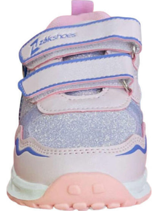 Παιδικά Sneakers με Σκρατς & Φωτάκια Ροζ
