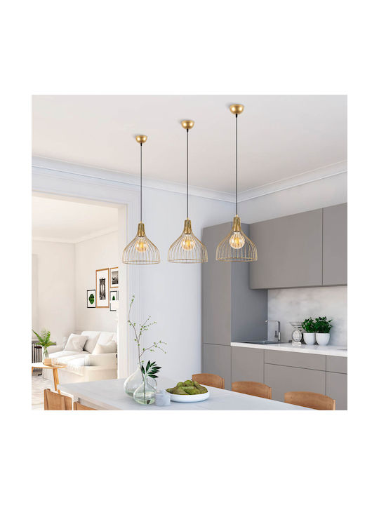 Opviq Cafu Pendant Light Yellow with Socket E27 25x25x123cm