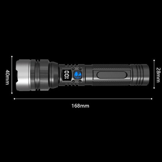 Lumină de lucru și de sit, cu baterie Lanternă LED IP44 cu Luminozitate Maximă 1000lm Negru