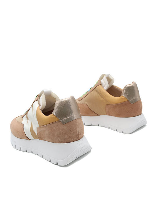 Damen Anatomisch Flatforms Sneakers Beige