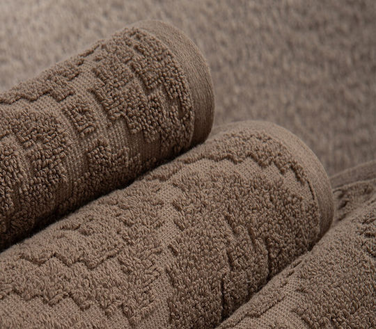 Nef-Nef Homeware Hand Towel Romian 30x50cm Mocca Weight 550gr/m²