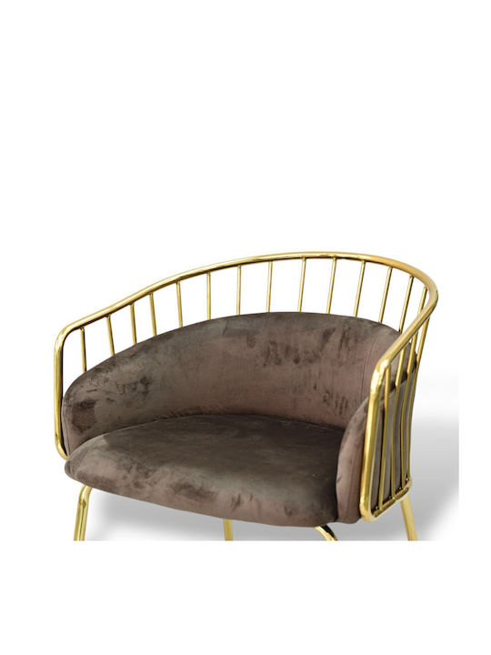 Scaune Sala de mese Gold, Velvet, Brown 1buc 83x62x50buc