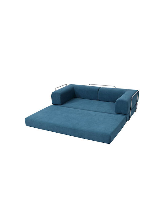Τριθέσιος Καναπές Κρεβάτι Μπλε 200x100x75εκ. 36300-03