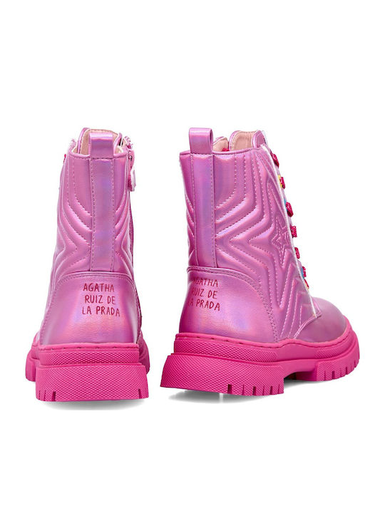 Kids Boots with Laces Fuchsia