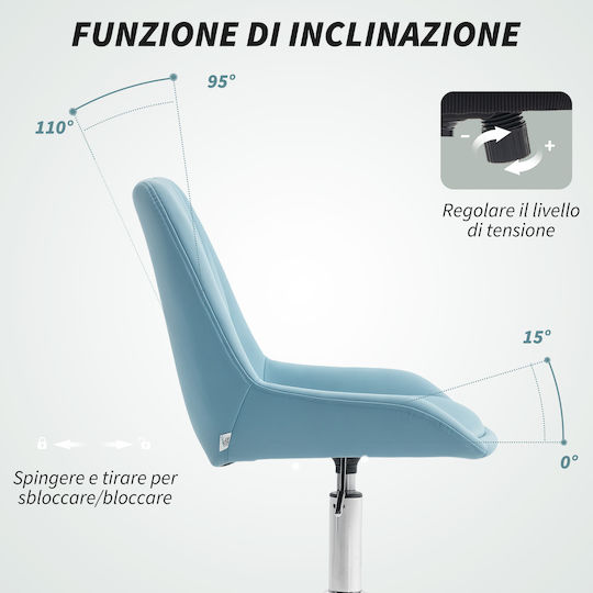 HomCom Office Chair with Adjustable Arms Blue