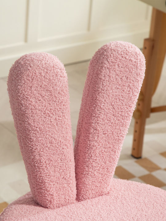 HomCom Office Chair with Adjustable Arms Pink Teddy
