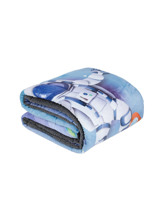 Das Home Kinderbettdecke Einzel mit Hollowfiberfüllung Space Trip Blue, Grey 160x220cm