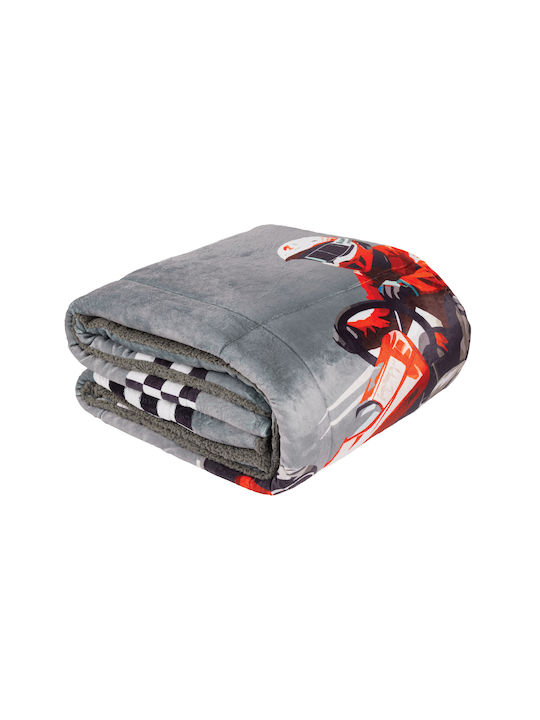 Das Home Kinderbettdecke Einzel mit Hollowfiberfüllung Racing Fun Grey 160x220cm