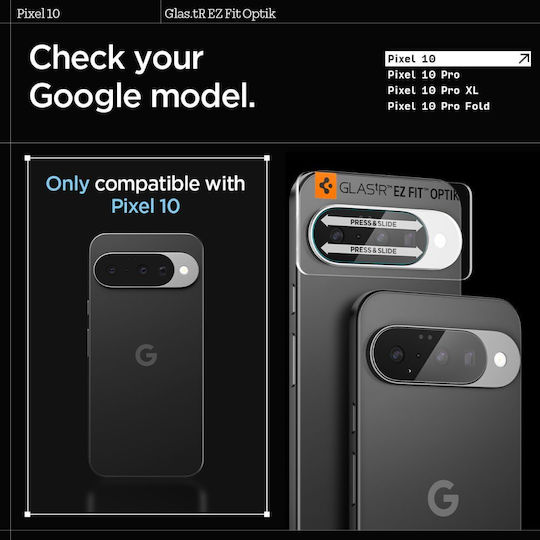 Spigen Optik EZ Fit 2-pack Προστασία Κάμερας Tempered Glass Διάφανο για το Google Pixel 10
