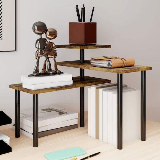 HomCom Tabletop Metal Base 40x10x36.5cm Brown