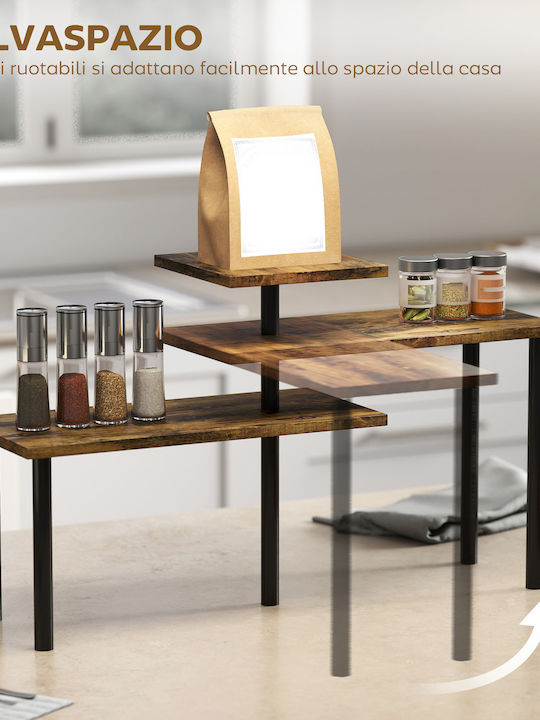 HomCom Tabletop Metal Base 40x10x36.5cm Brown