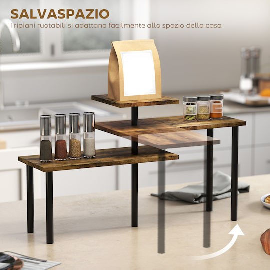 HomCom Tabletop Metal Base 40x10x36.5cm Brown
