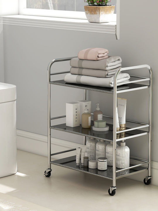HomCom Küchenwagen Silber 60x35x77cm