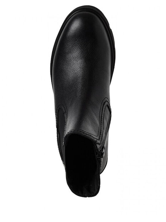 Leder Stiefeletten Damen Schwarz