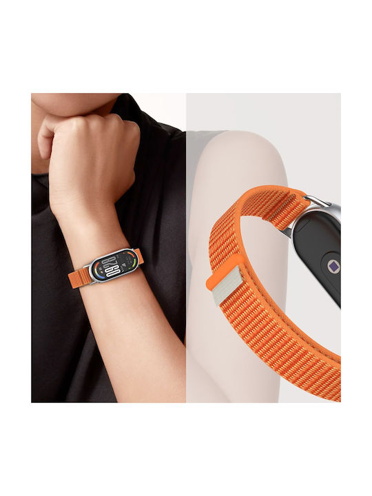 Tech-protect Nylon Stripe Xiaomi Smart Band 8 9 10 Nfc Schwarze Orange