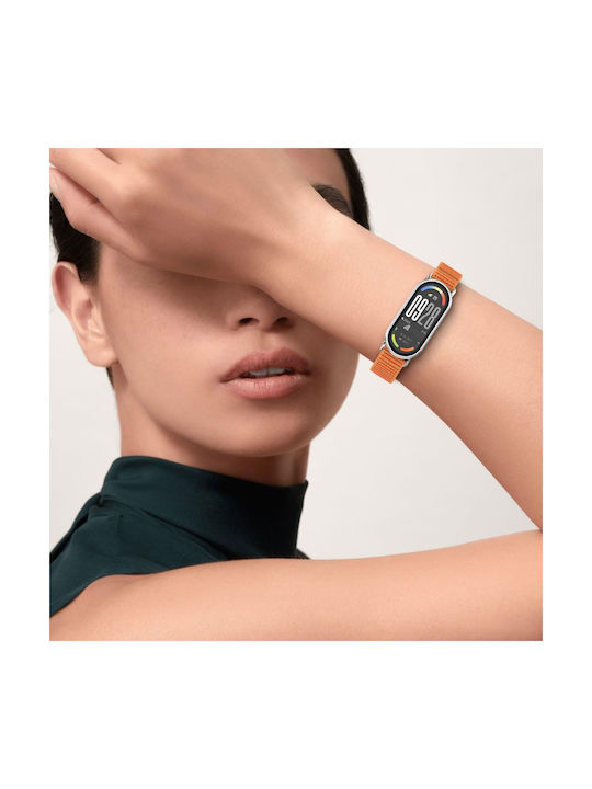 Tech-protect Nylon Stripe Xiaomi Smart Band 8 9 10 Nfc Schwarze Orange