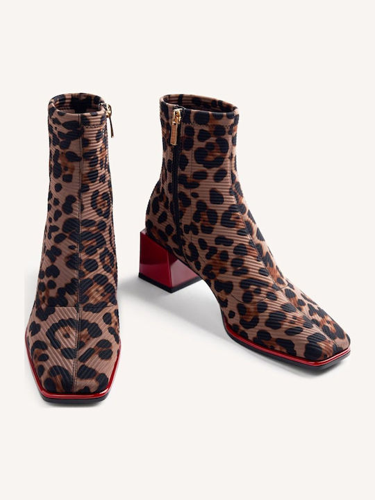 Women's Ankle Boots with Medium Heel Brown