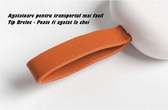 Cutie de Depozitare Medicamente Flippy Portabilă cu 3 Compartimente Tip Breloc din Plastic Glisantă Albă 10.7x3.6x1.6 Cm