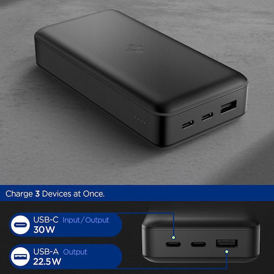 Spigen EA3020 Power Bank 20000mAh 30W with USB-A Port and USB-C Port Black
