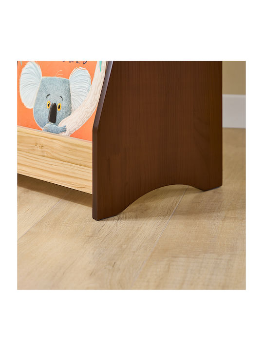 Kids Wooden Bookcase Gray 91x30x89cm