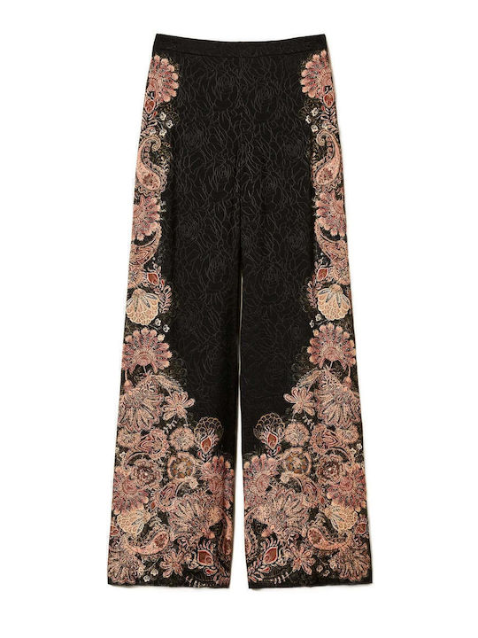 Women's Fabric Trousers in Palazzo Fit Floral