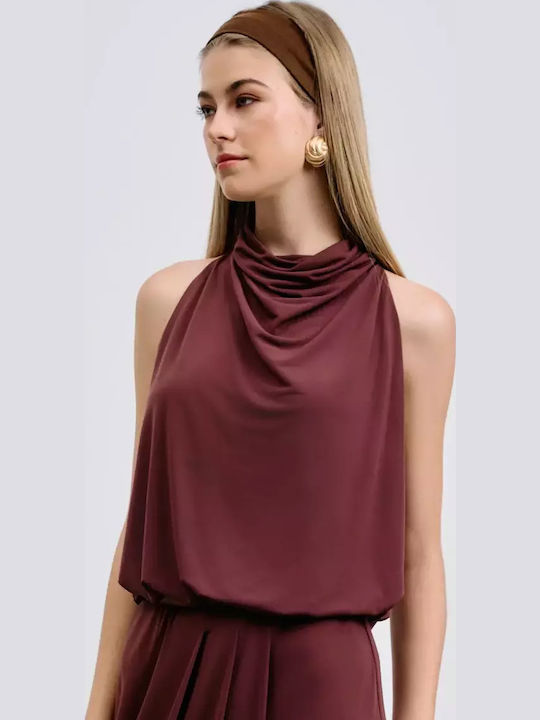 Women's Blouse Sleeveless Drape Γκρενά