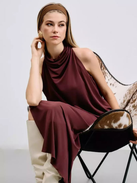 Women's Blouse Sleeveless Drape Γκρενά