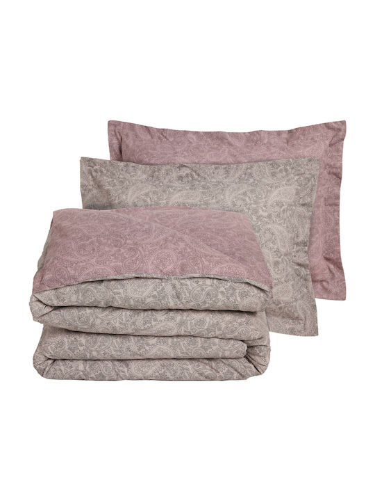 Das Home Сет Чаршафи с Ластик 120x200+35см. 5438 Grey, Lilac 3бр