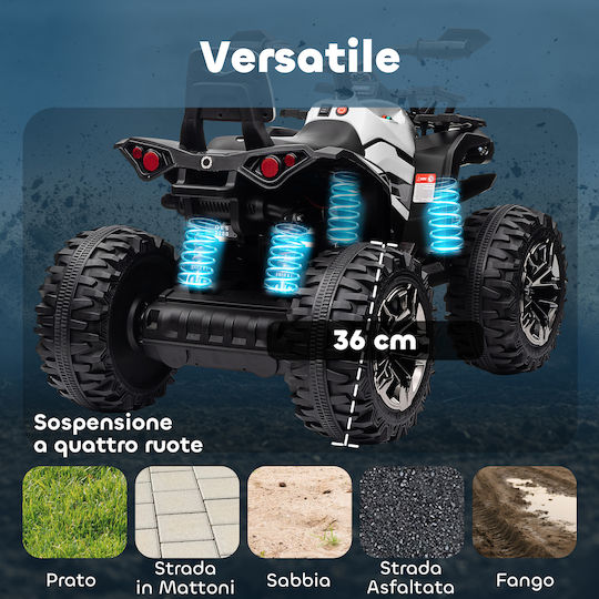 Tricicletă pentru copii Electrică 12 volți Alb
