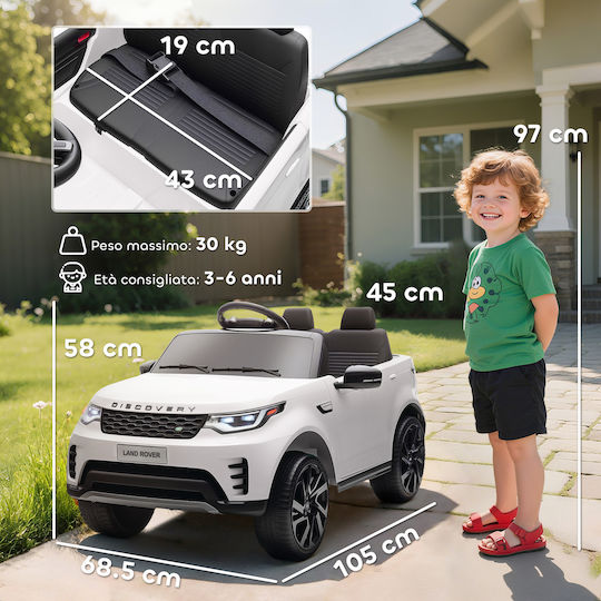 Land Rover Doppelsitzer mit Fernbedienung Lizensiert 12 Volt Weiß für 3+ Jahre