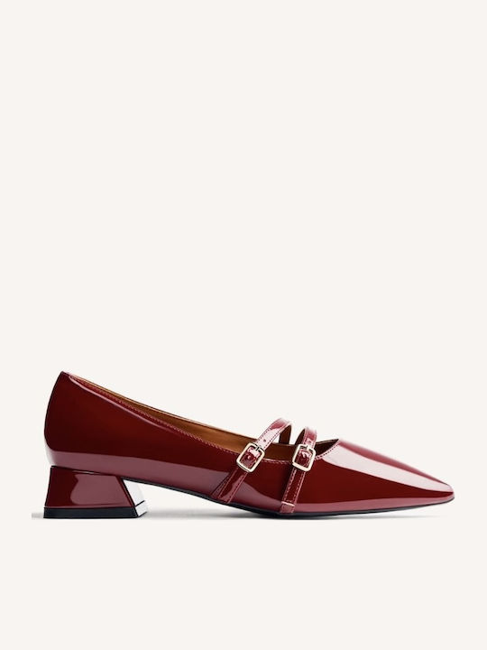 Burgundy Heels with Strap