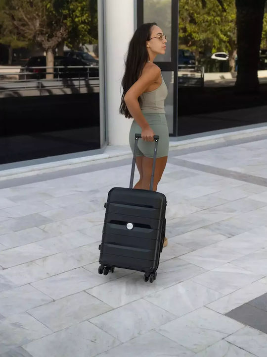 Cardinal Cabin Hard Travel Suitcase Black with 4 Wheels Height 55cm