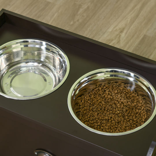 Pawhut Stainless Steel Food Bowl for Dog & Cat 2L 60x30x36cm