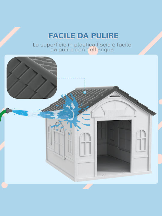 Pawhut Pat pentru câini Căsuță Gri 98.2x84.2cm.