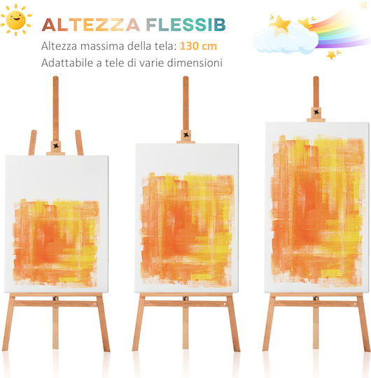 HomCom Καβαλέτο Ζωγραφικής Ξύλινο 65x44x230cm