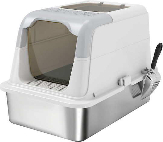 Pawhut Cat Toilet Closed White L60.4 x W40.4 x H41.8cm