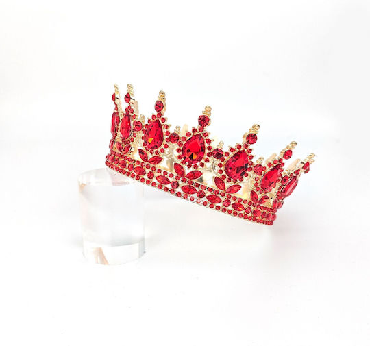 Diadem Flippy Alloy Crystals Accesoriu De Păr Petrecere De Ziua De Naștere Nuntă 15.5 X 5.3 Cm Roșu