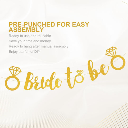 Banner Bride To Be Flippy Dimensiune 30x20 Cm Role De Ață Incluse Temă Nuntă Decorațiuni Pentru Petreceri Auriu