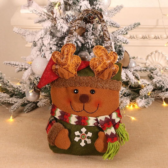 Stoff Weihnachtlich Tasche für Geschenke Braun 46x2x23cm.