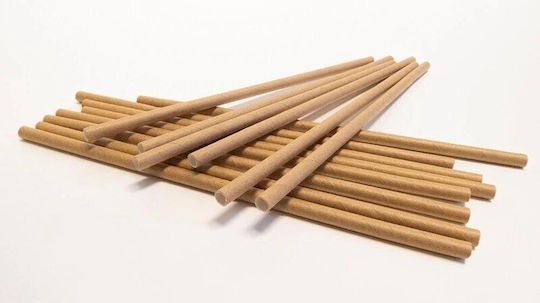 Set 100 Strohhalme Flippy Papier 20 Cm Einfarbige Kraft