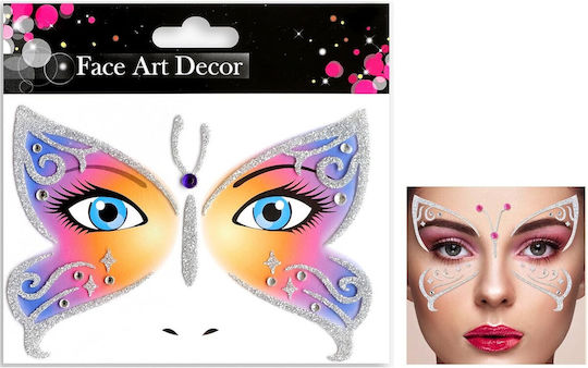 Temporary Face Sticker Flippy Makeup Face Art Halloween Theater Butterfly Design Multicolor