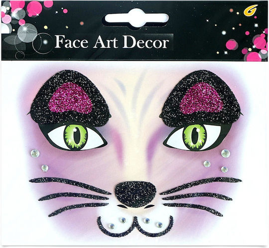 Temporary Face Sticker Flippy Makeup Face Art Halloween Theater Cat Design Purple