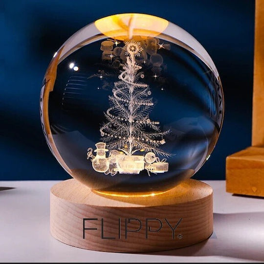 Christmas Illuminated Decorative Bulb with Trees 3x3cm