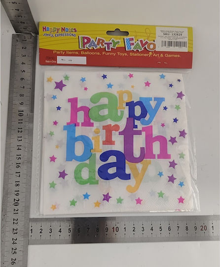 Set 10 Tischservietten Flippy Happy Birthday Collection 32 x 32 cm Papier Mehrfarbig