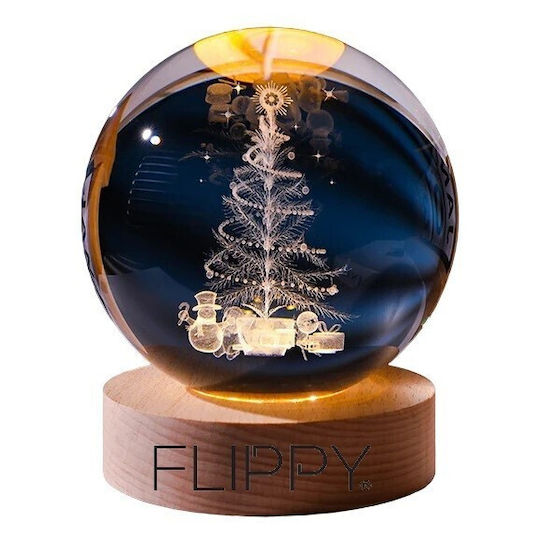 Christmas Illuminated Decorative Bulb with Trees 3x3cm