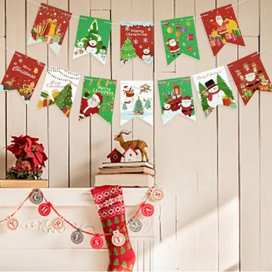 Decorațiune De Crăciun Flippy Banner Tip 12 Bucăți Ușă Perete Multicolor Șir Inclus Model A